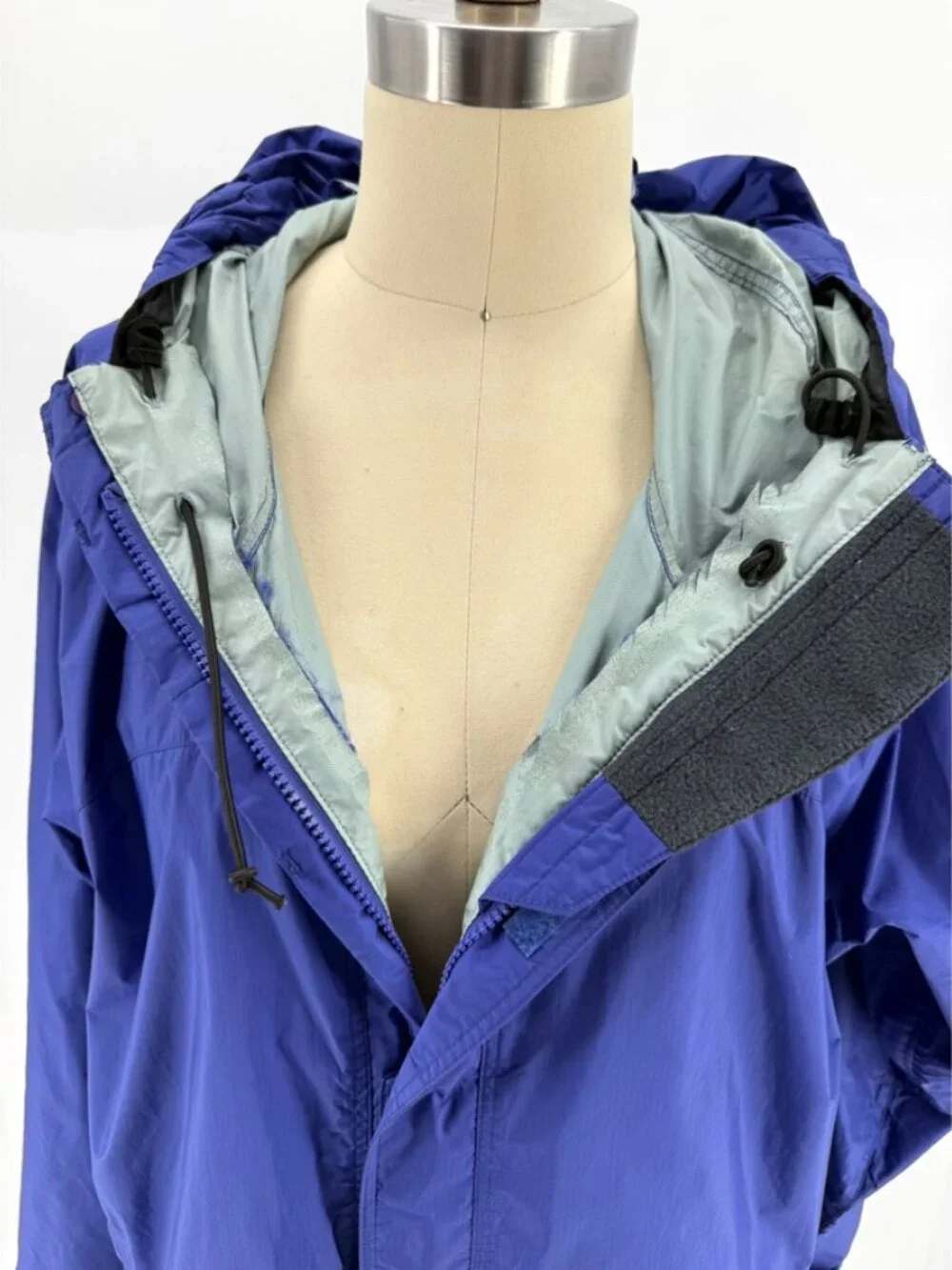 PATAGONIA Spellcell Full Zip Hooded Windbreaker Jacket 90s Vtg Blue M - Picture 4 of 16